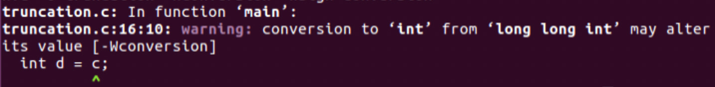 Truncation warning message